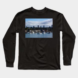 Newport Harbor Boats and Buildings Long Sleeve T-Shirt